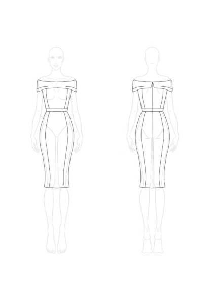 Party Dress White Off-Shoulder Fitted Knee-Length Dress