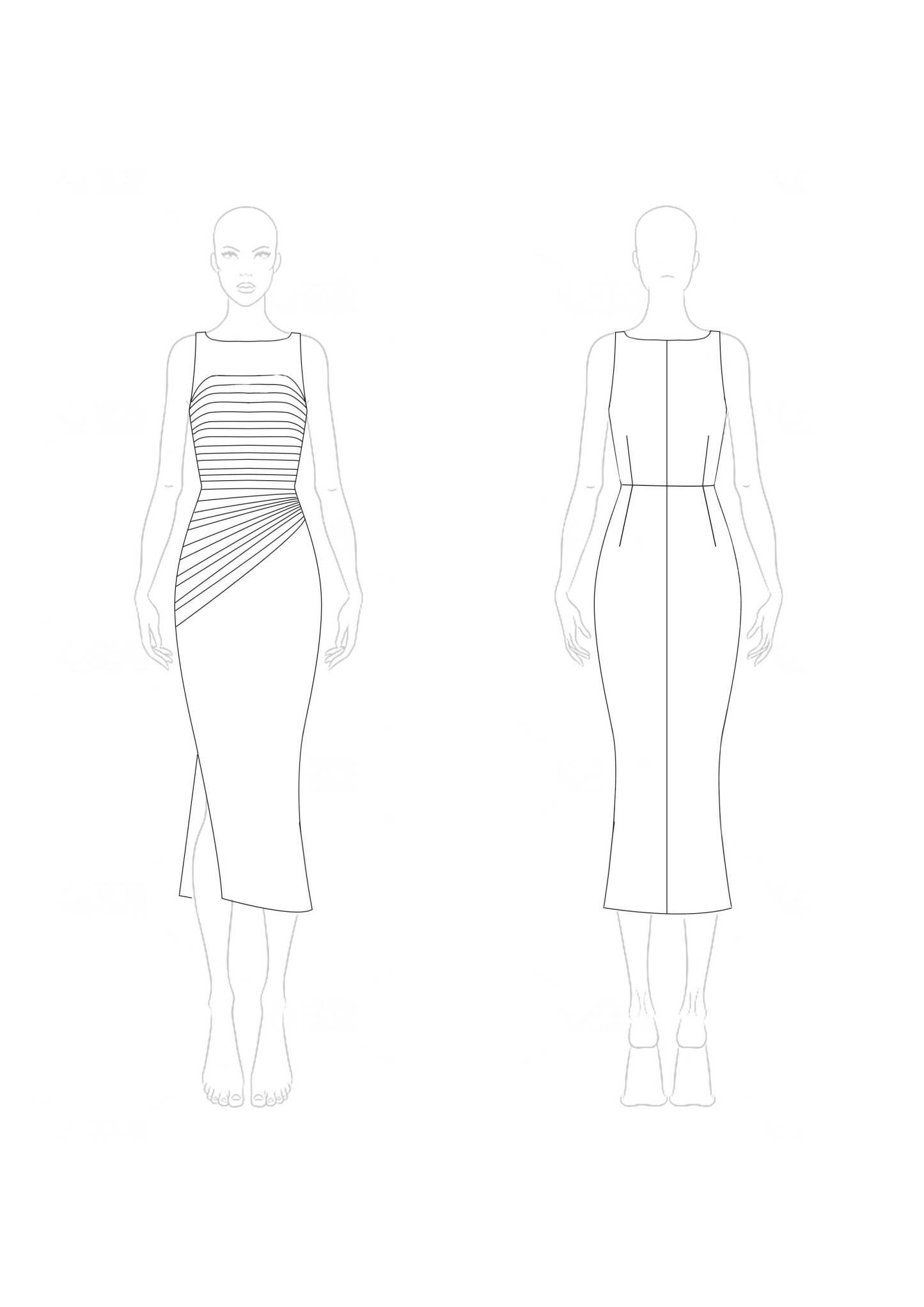 Cocktail Party Dress Light Yellow Round Neck Sleeveless Ruched Slit Midi Dress