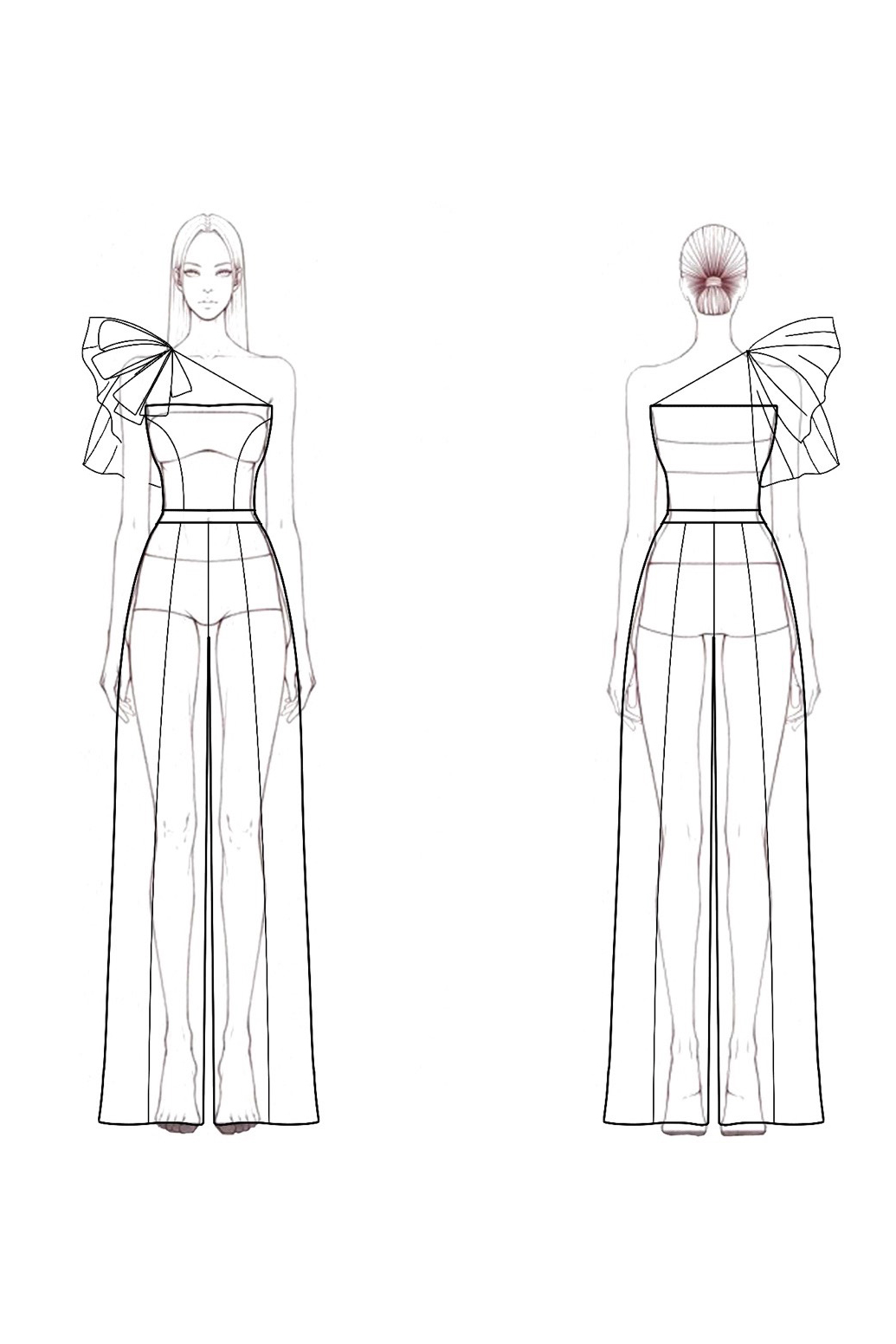 Cocktail Party Jumpsuit Black Mesh One-Shoulder Straight-Leg Pants