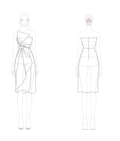 Cocktail Party Strapless Dress Orange Bow Pleated Knee-Length Dress