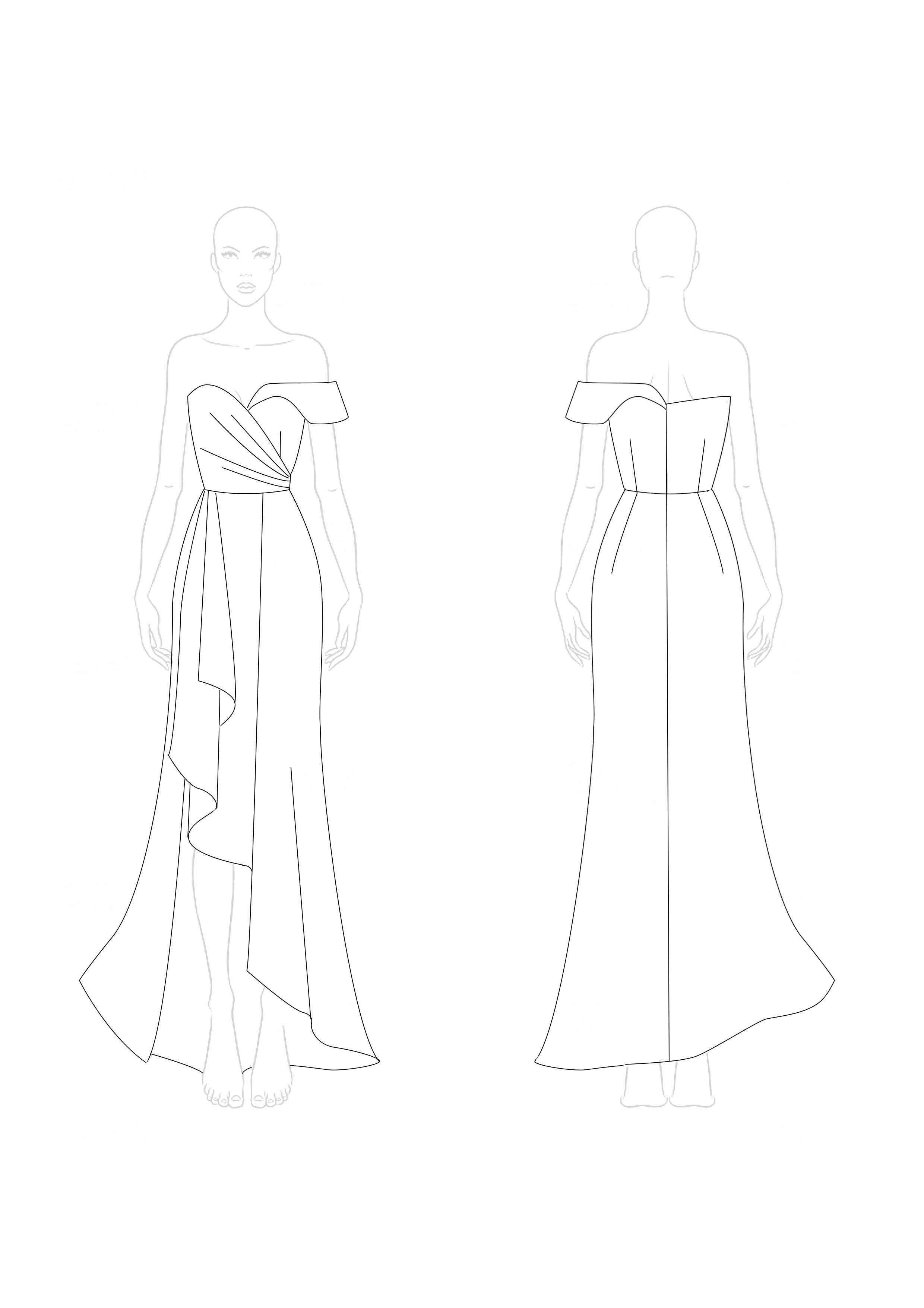 Formal Dress Red One-Shoulder Asymmetrical Floor-Length Gown