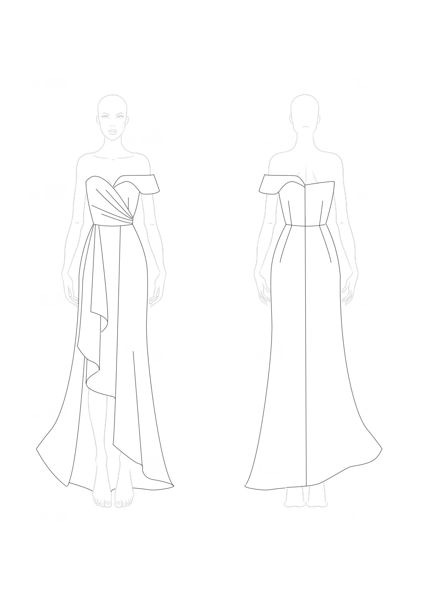 Formal Dress Red One-Shoulder Asymmetrical Floor-Length Gown