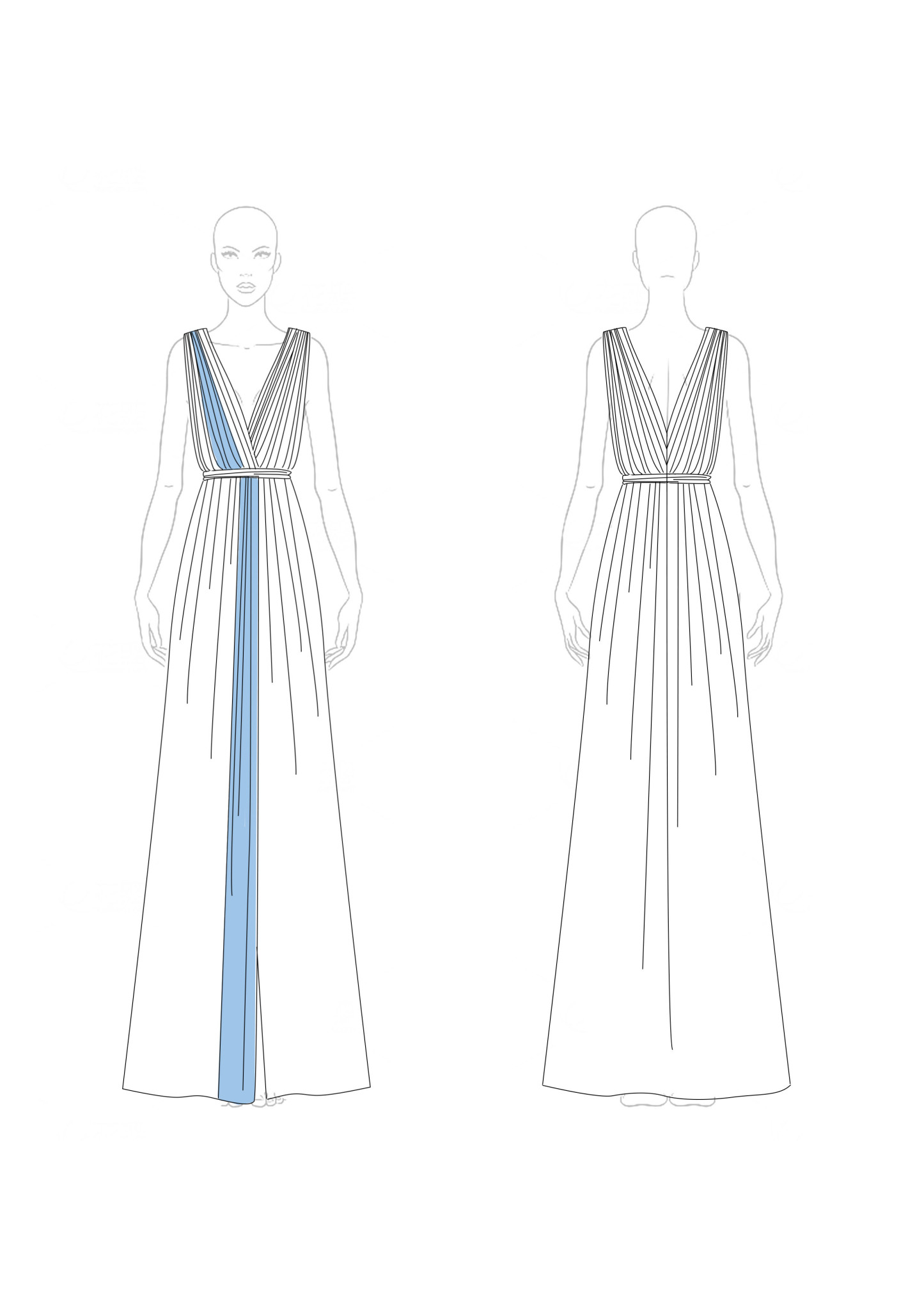 Party Colorblock Dress Black V-Neck Sleeveless Pleated Floor-Length Dress