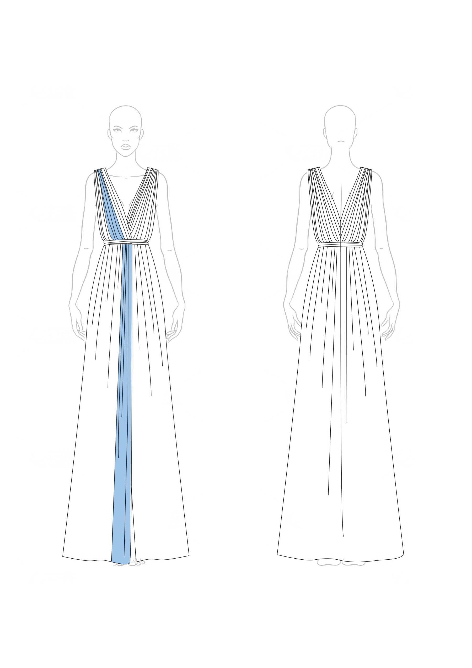 Party Colorblock Dress Black V-Neck Sleeveless Pleated Floor-Length Dress