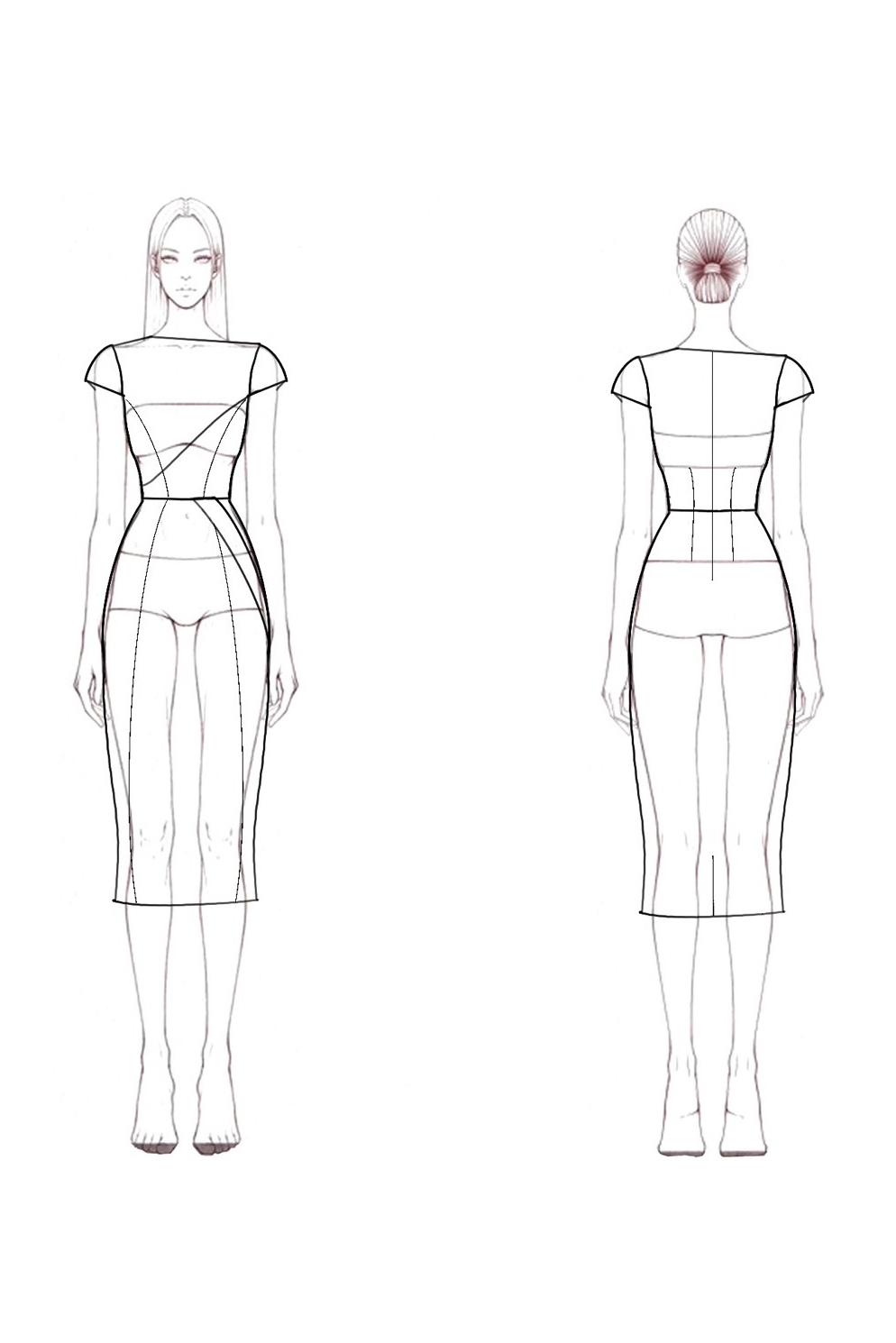 Work Business Dress Colorblock Boat Neck Knee-Length Dress
