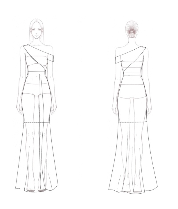 Formal Off-Shoulder Dress Black and White Colorblock Maxi Dress