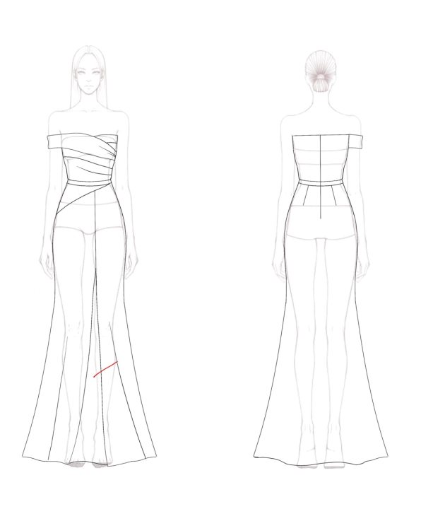 Formal Evening Dress Black One-Shoulder Slit Maxi Dress