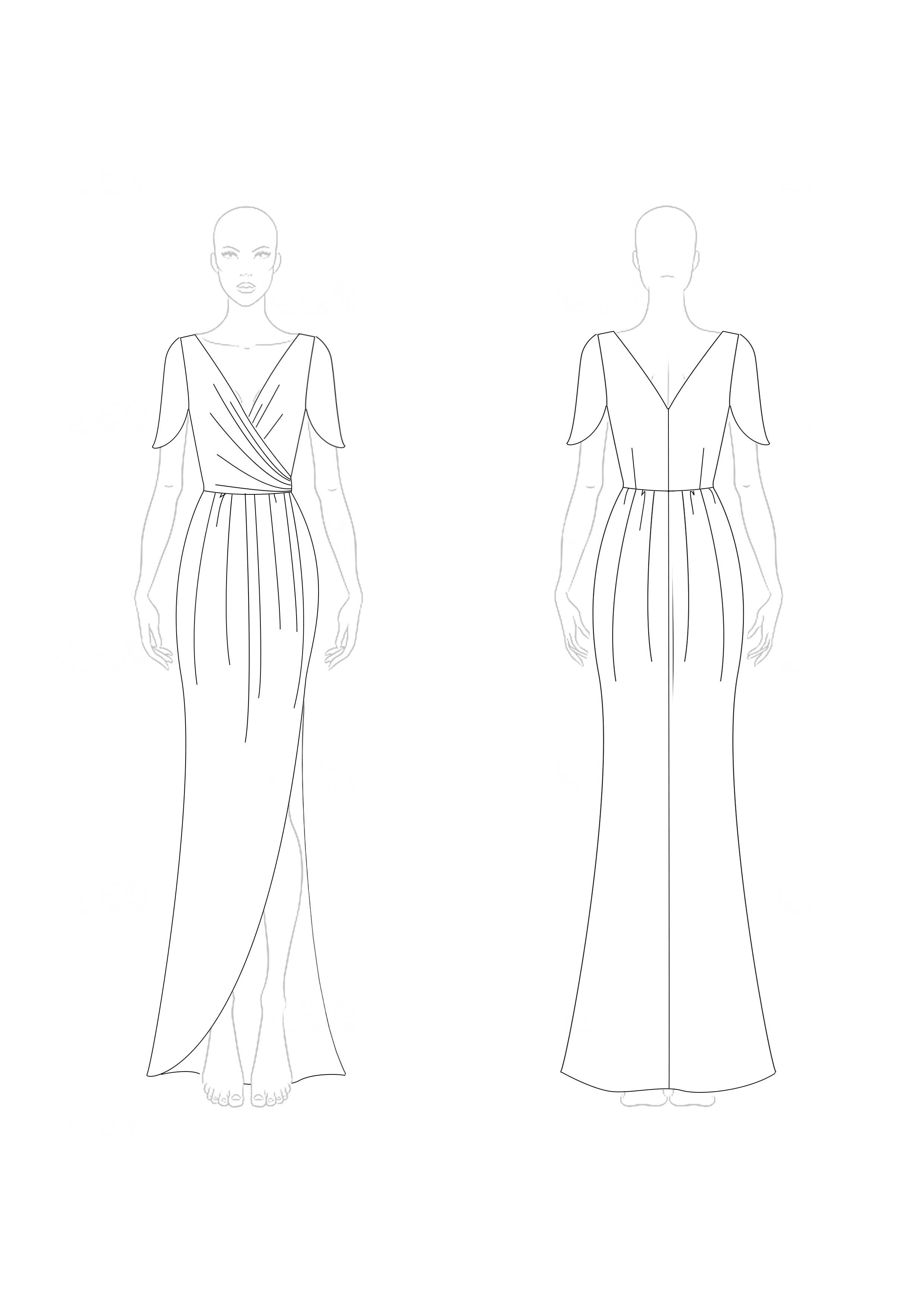 Formal Evening Dress Gold Pleated Slit V Neck Floor Length Dress