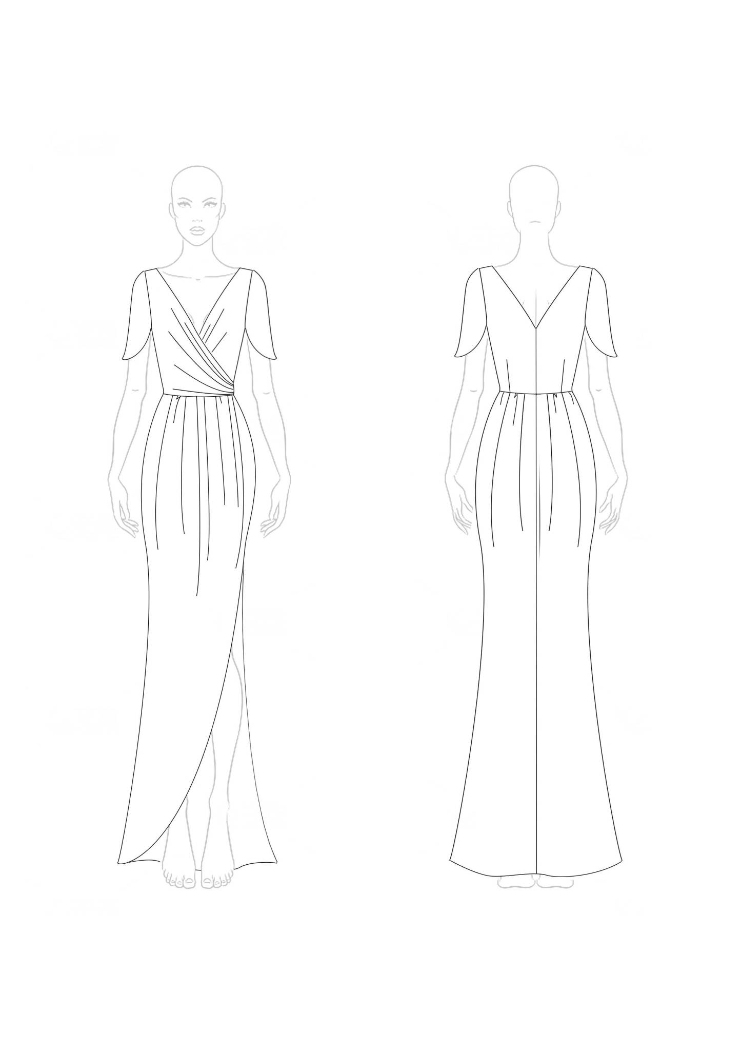 Formal Evening Dress Gold Pleated Slit V Neck Floor Length Dress