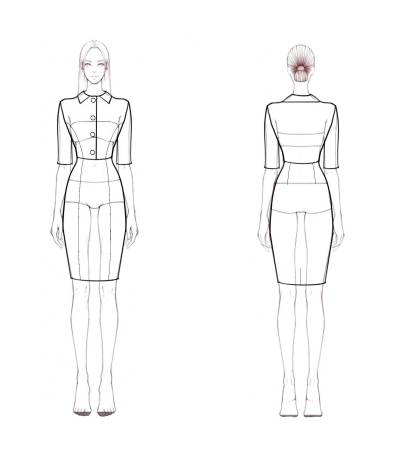 Work Semi-Formal Beige Dress Long Sleeve Bottoned Lapel Midi Dress