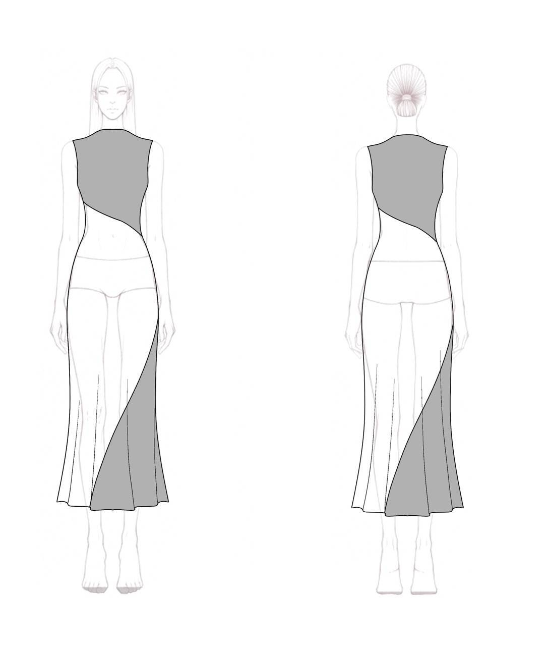 Prom Party Dress Sleeveless Black and White Colorblock High Neck Maxi Dress