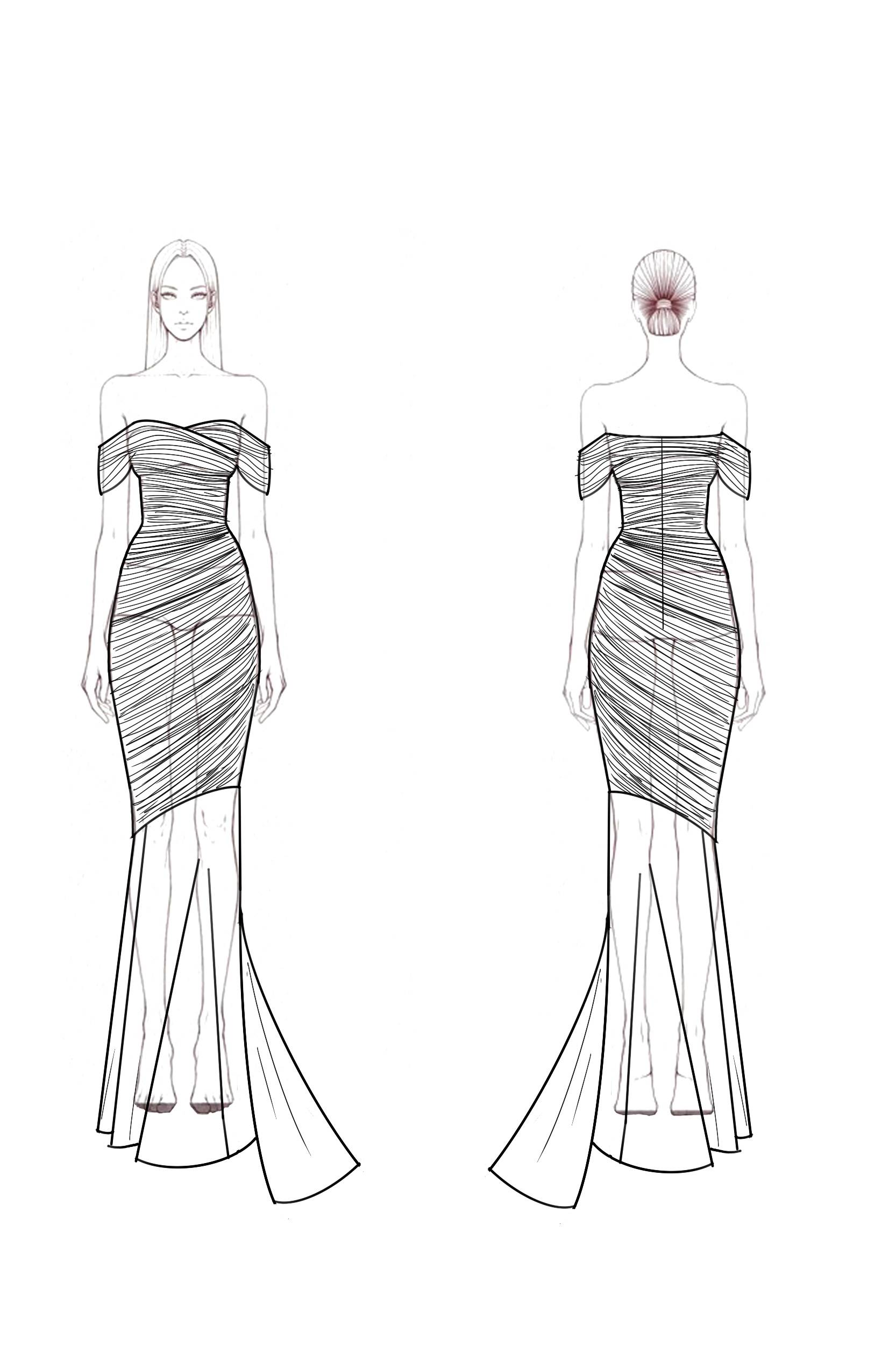 Formal Evening Dress Pink Pleated Mermaid Floor-Length Dress