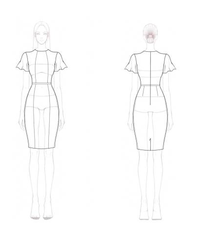 Work Semi-Formal Dress White Round Neck Fitted Bell Sleeve Mini Dress