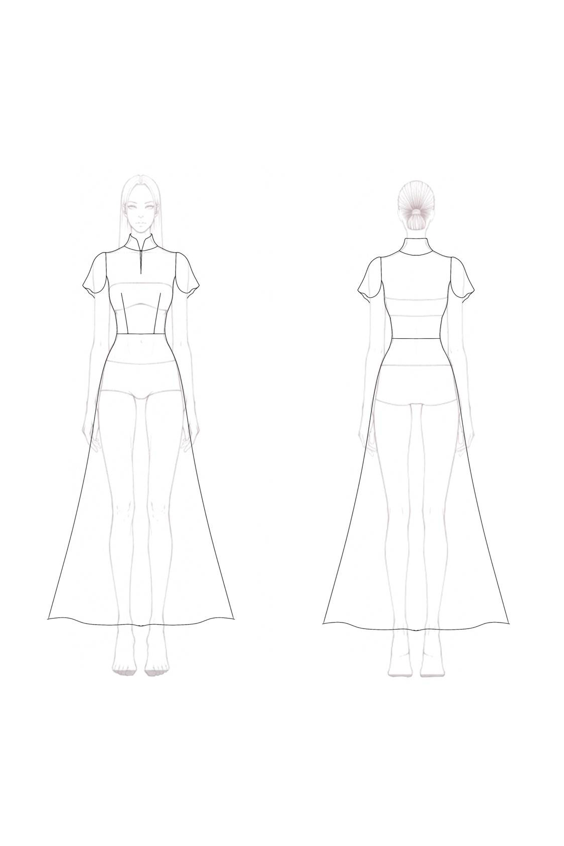Formal Evening Dress White Stand Collar A-Line Maxi Dress