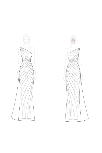 Evening Formal Dress Black Gold Metallic One-Shoulder Floor-Length Gown