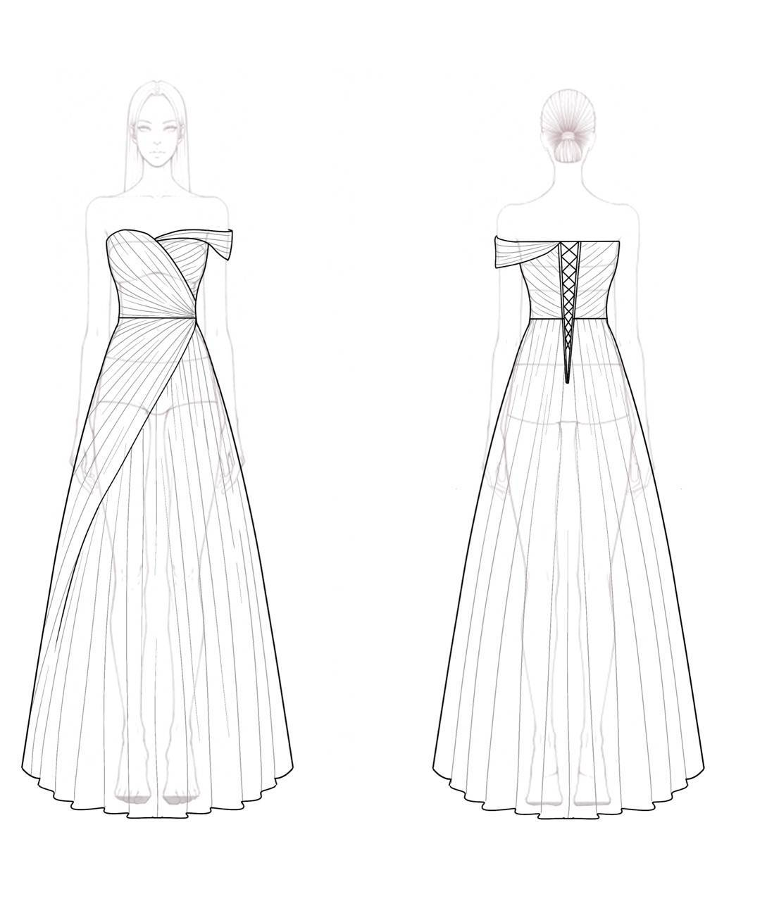 Evening Formal Dress Light Blue Pleated Metallic One-Shoulder Floor-Length Gown