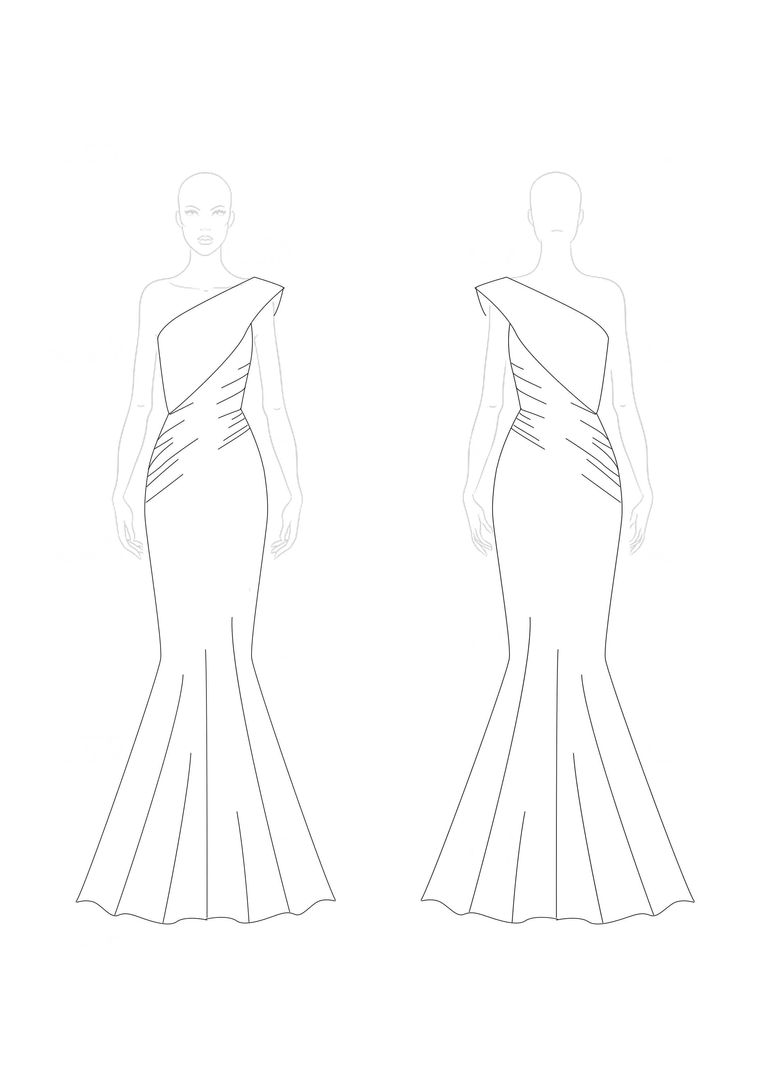 Formal Evening Dress Gold One-Shoulder Shiny Pleated Floor-Length Dress