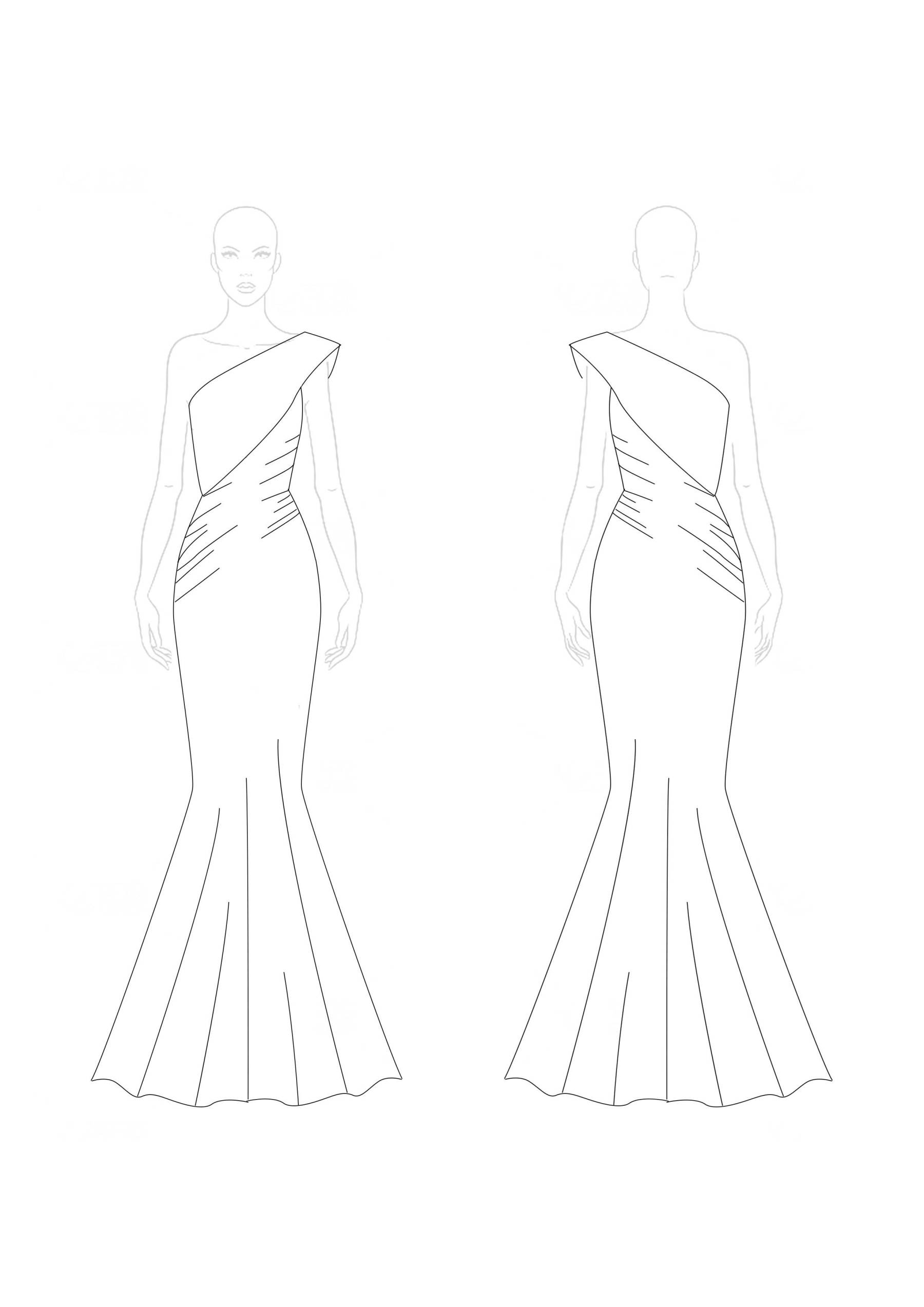 Formal Evening Dress Gold One-Shoulder Shiny Pleated Floor-Length Dress