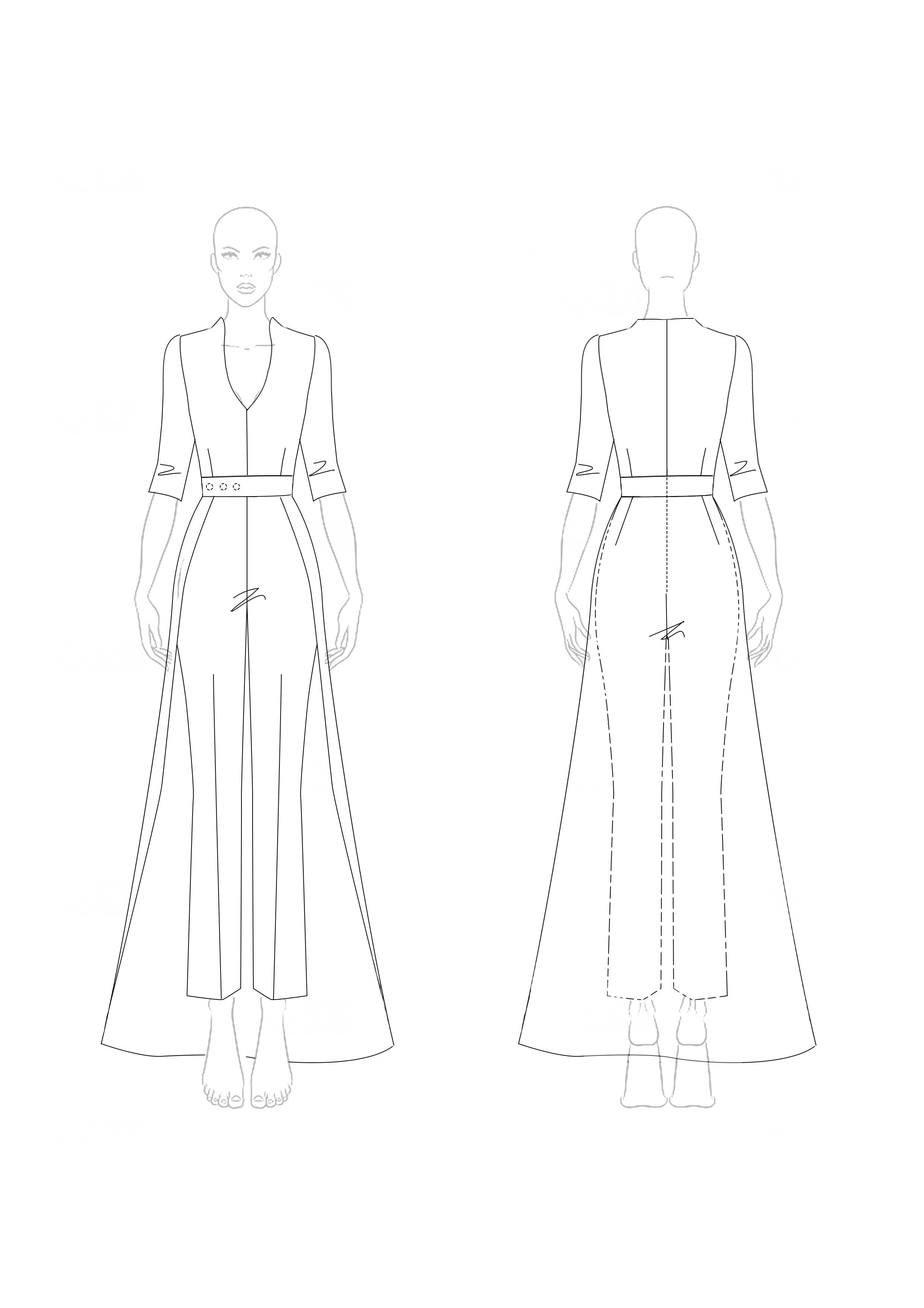 Semi-Formal Party Jumpsuit White V-Neck Half-Sleeve Cape Slim Jumpsuit