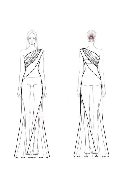 Formal Dress Blue Green One-Shoulder Silver Accented Floor-Length Gown