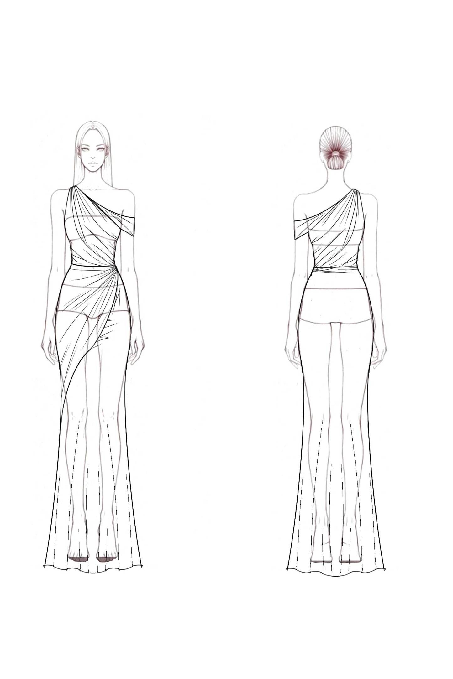 Formal Party Satin Dress Silver One-Shoulder Pleated Metallic Maxi Gown