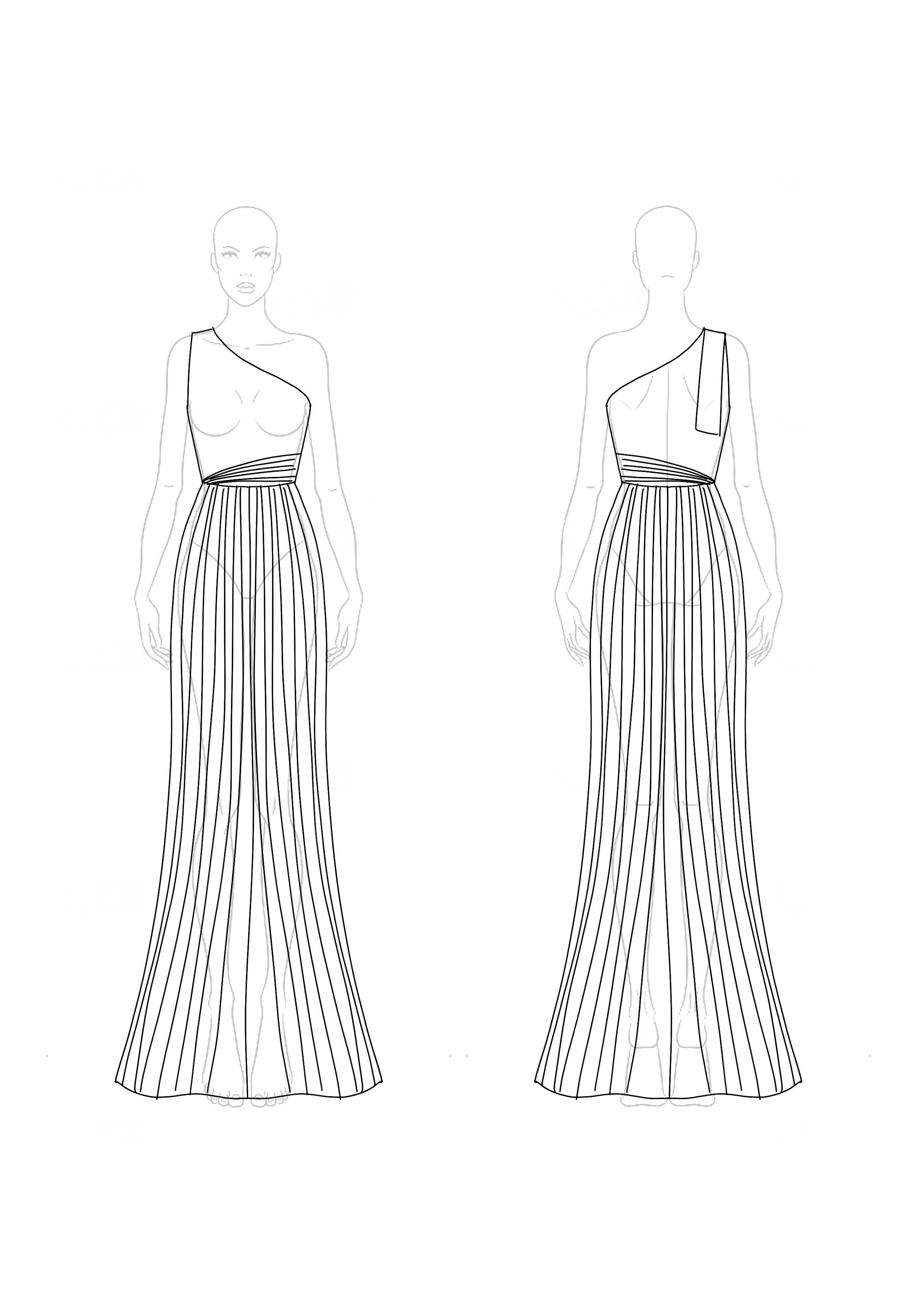 Evening Formal Dress Black-Gold Colorblock One-Shoulder Metallic Maxi Dress