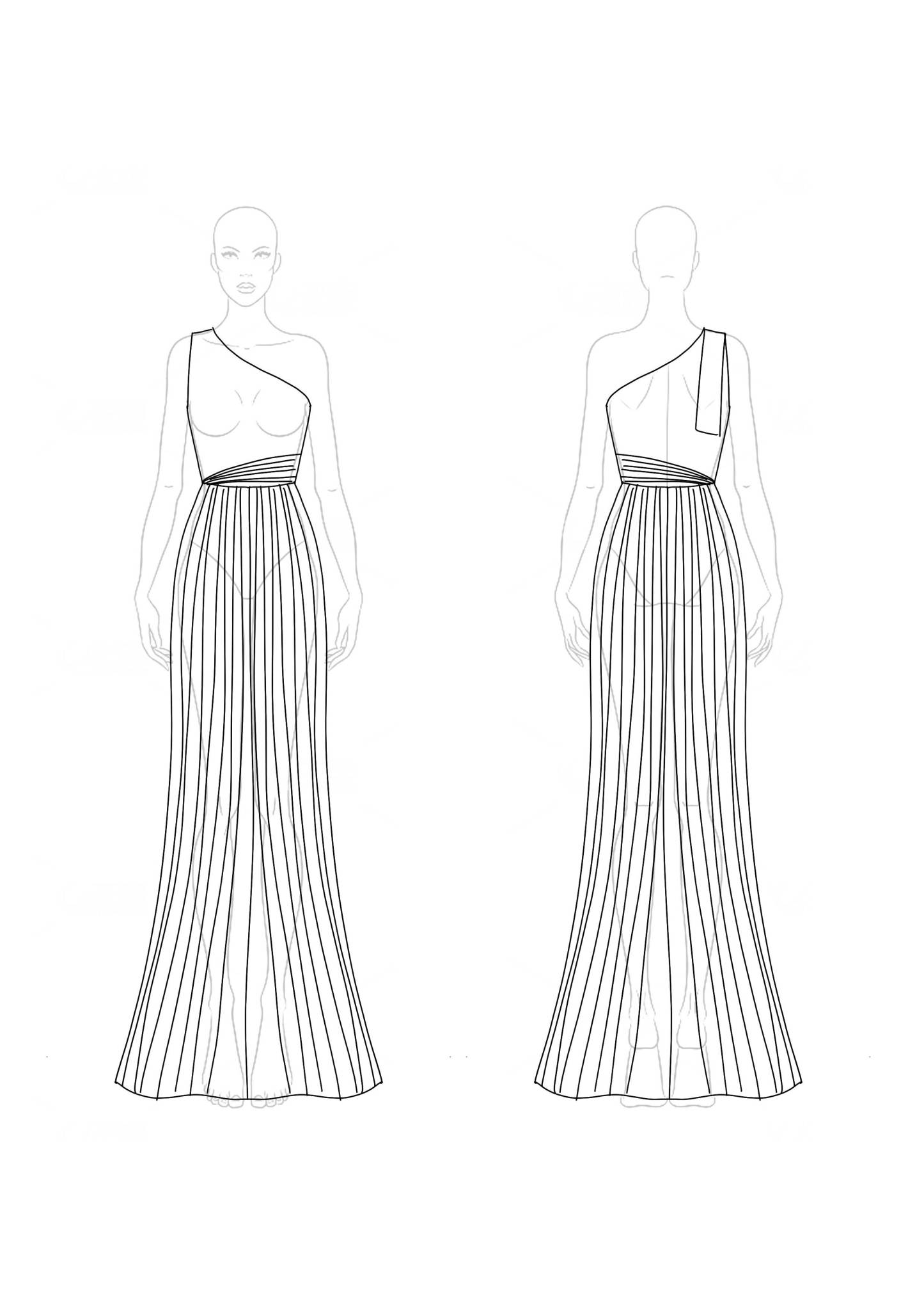 Evening Formal Dress Black-Gold Colorblock One-Shoulder Metallic Maxi Dress