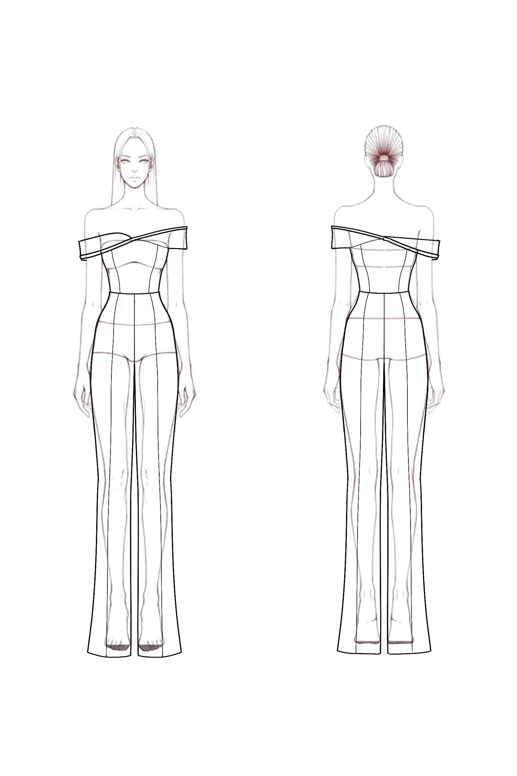 Semi-Formal Party Jumpsuit Black Off-Shoulder Silver Trimmed Wide-Leg Pants