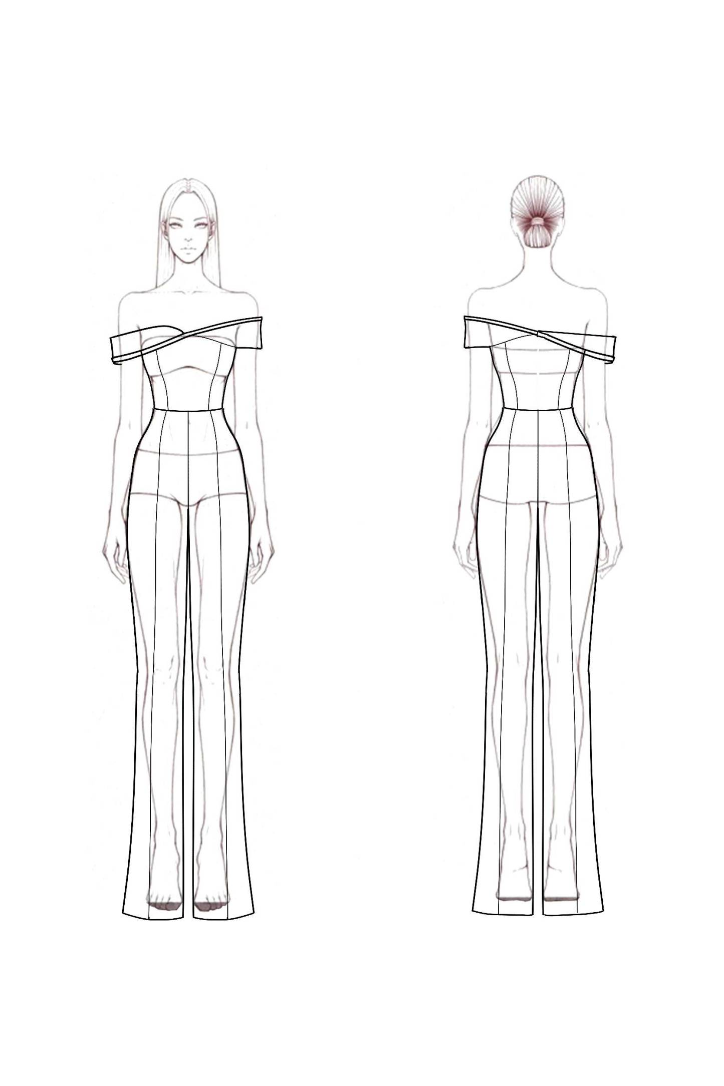 Semi-Formal Party Jumpsuit Black Off-Shoulder Silver Trimmed Wide-Leg Pants