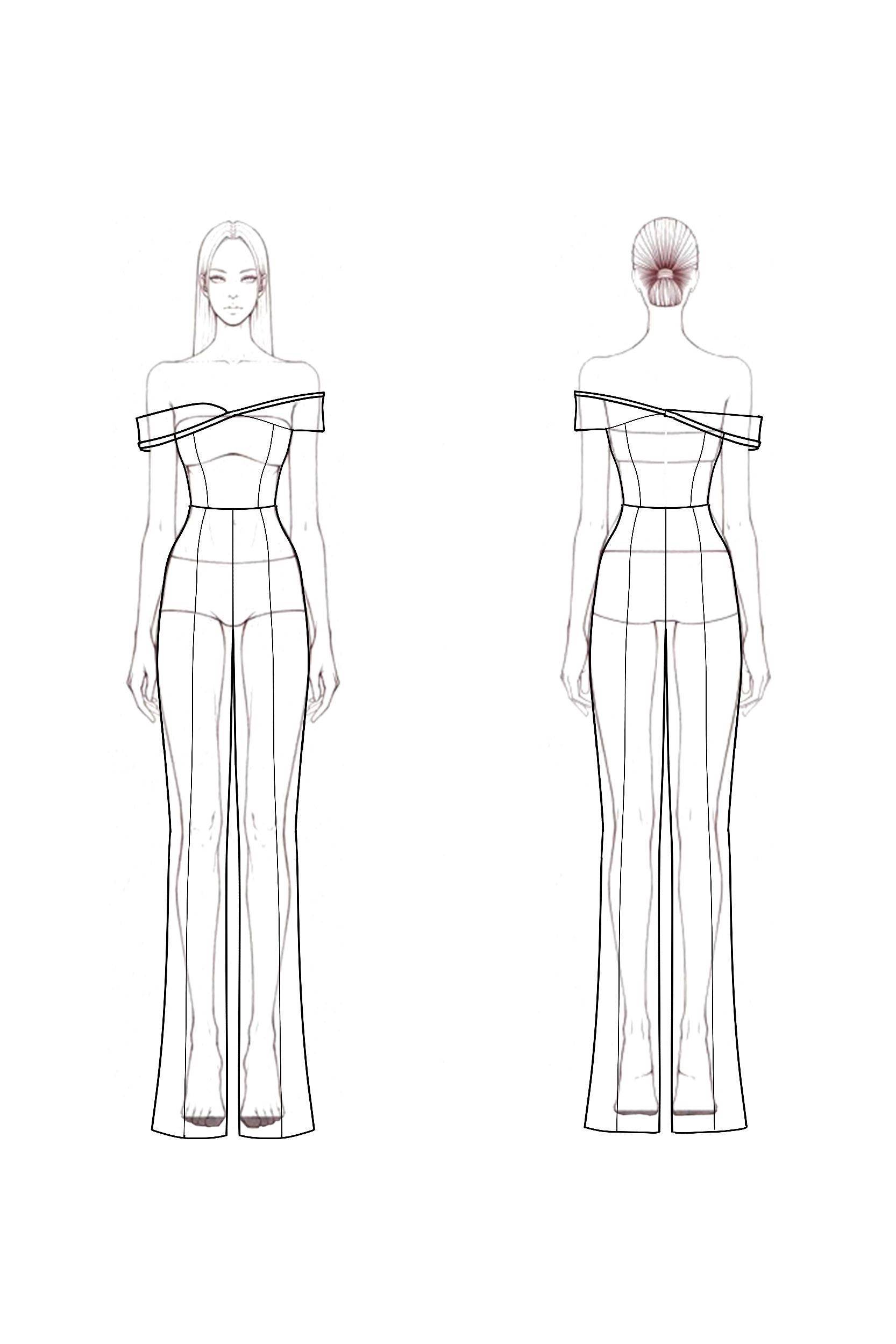 Semi-Formal Party Jumpsuit Black Off-Shoulder Silver Trimmed Wide-Leg Pants