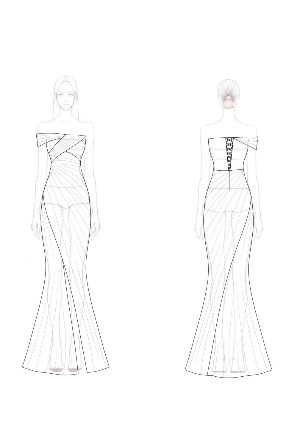 Evening Dress Gold Metallic One-Shoulder Pleated Floor-Length Dress