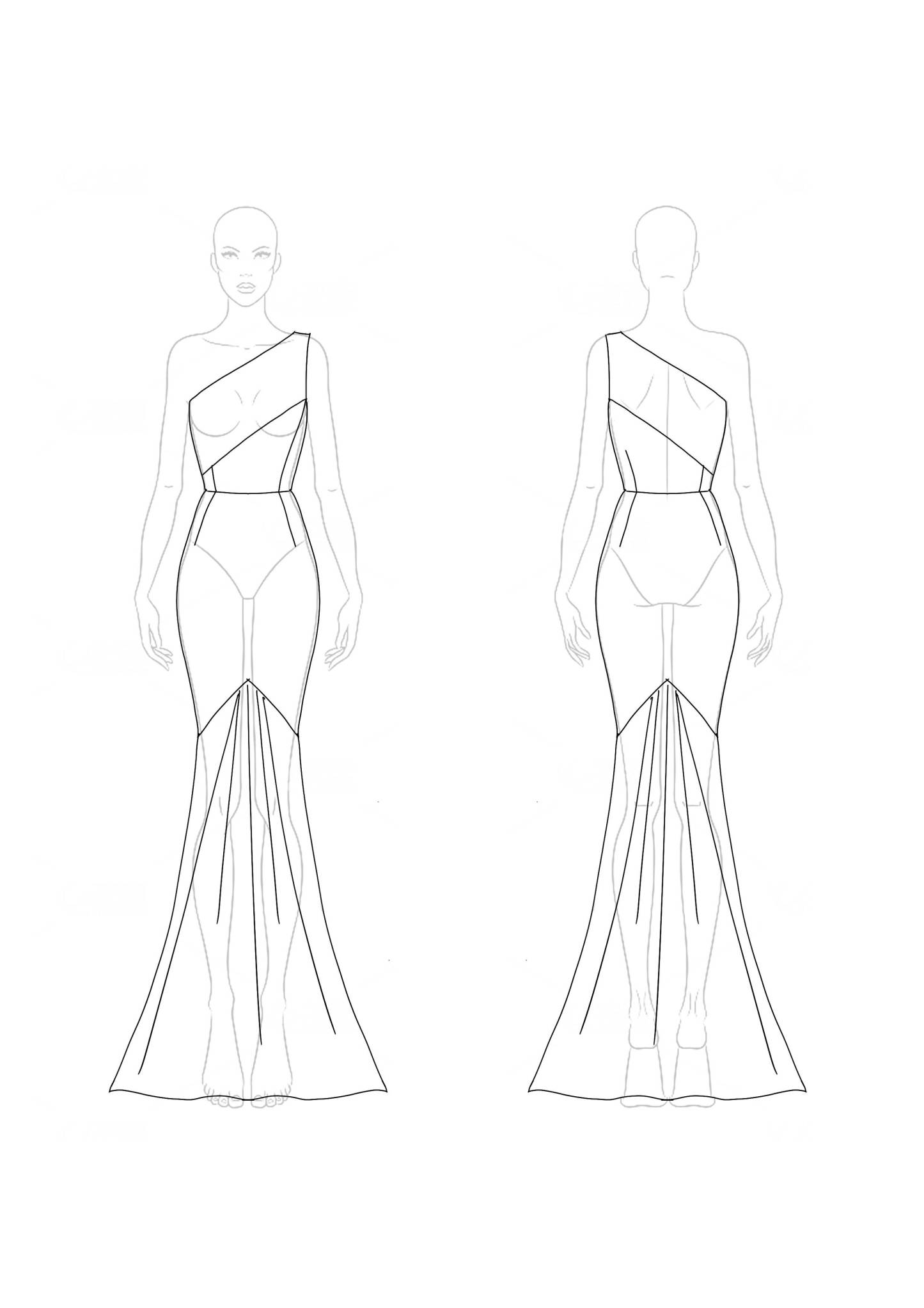 Formal Evening Dress Deep Green One-Shoulder Mermaid Floor-Length Gown