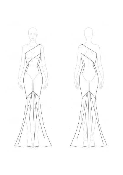 Formal Evening Dress Deep Green One-Shoulder Mermaid Floor-Length Gown