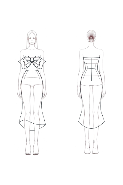 Cocktail Party Dress Black Strapless Bow Detail Fitted Mermaid Midi Dress