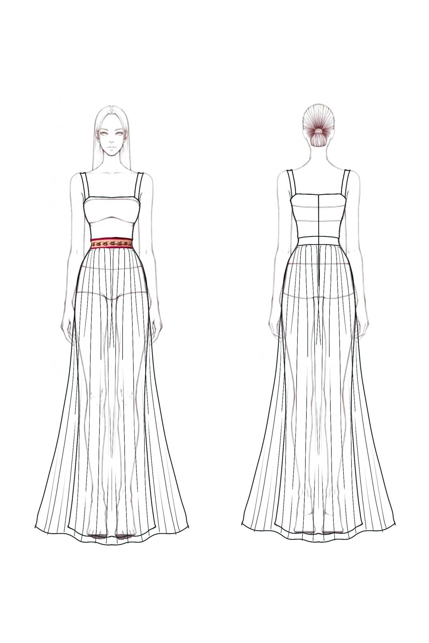 Evening Sequin Dress Red Spaghetti Straps Mesh Floor-Length Gown