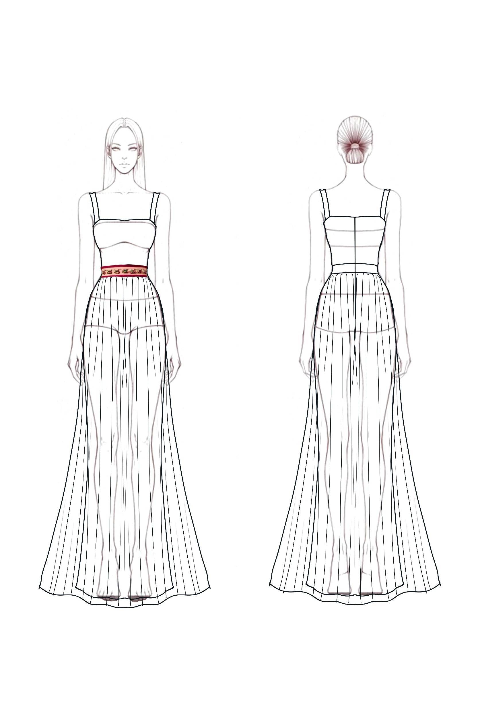 Evening Sequin Dress Red Spaghetti Straps Mesh Floor-Length Gown