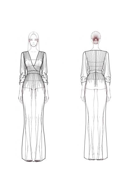 Evening Sequin Dress Gold Deep V With Pockets Floor-Length Gown