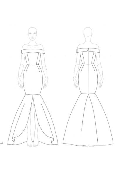 Formal Evening Dress Black Off-Shoulder Mermaid Floor-Length Gown
