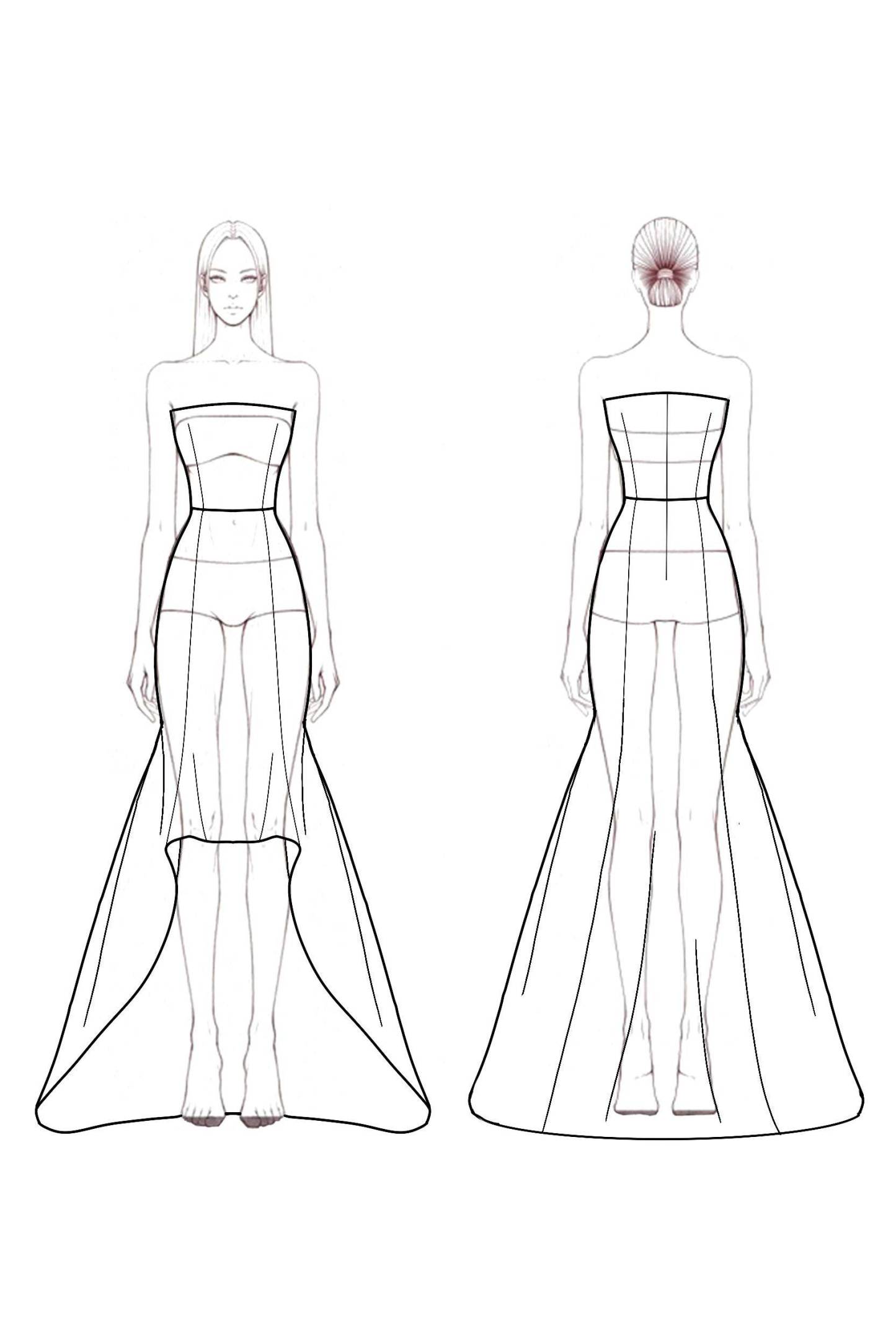 Formal Evening Dress Black Strapless Floor-Length Gown