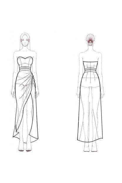Cocktail Party Satin Dress Black Strapless High Slit Maxi Dress