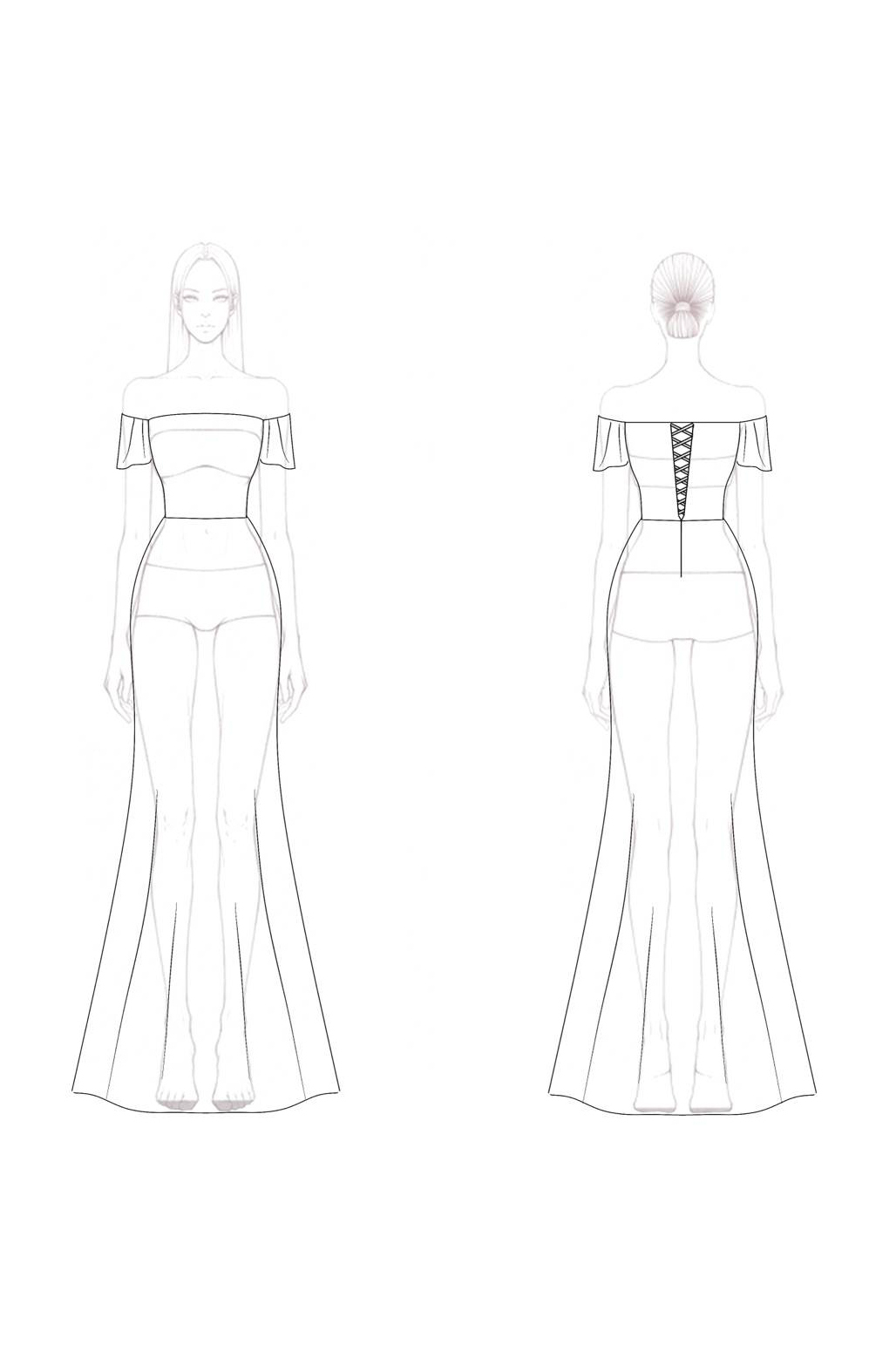 Formal Evening Dress Off-Shoulder Fitted Mermaid Floor-Length Gown