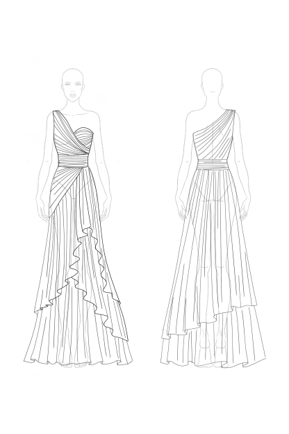 Prom Tiered Layer Dress Light Purple One Shoulder Floor-Length Dress