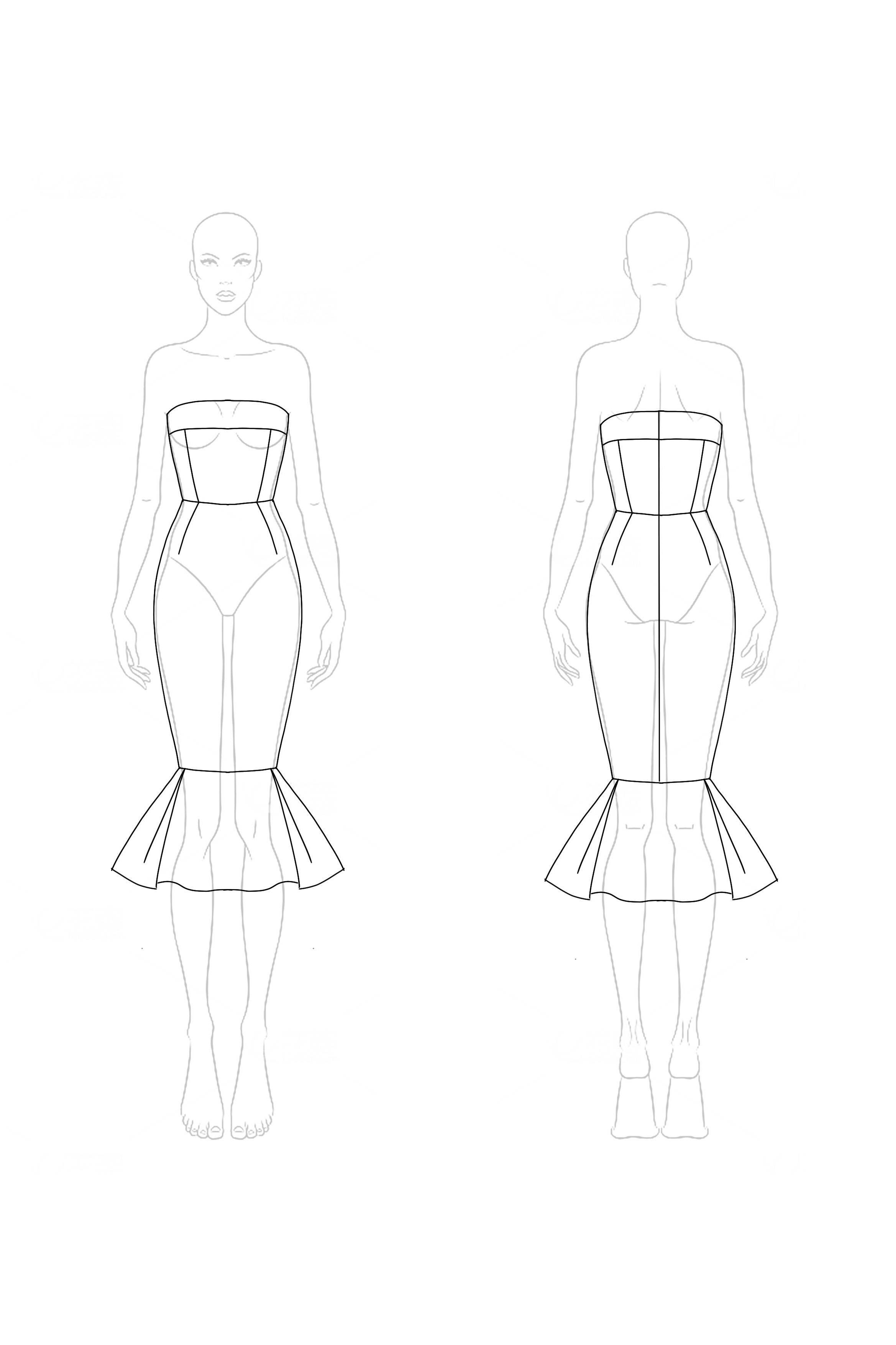 Cocktail Party Dress Red Strapless Fitted Mermaid Midi Dress
