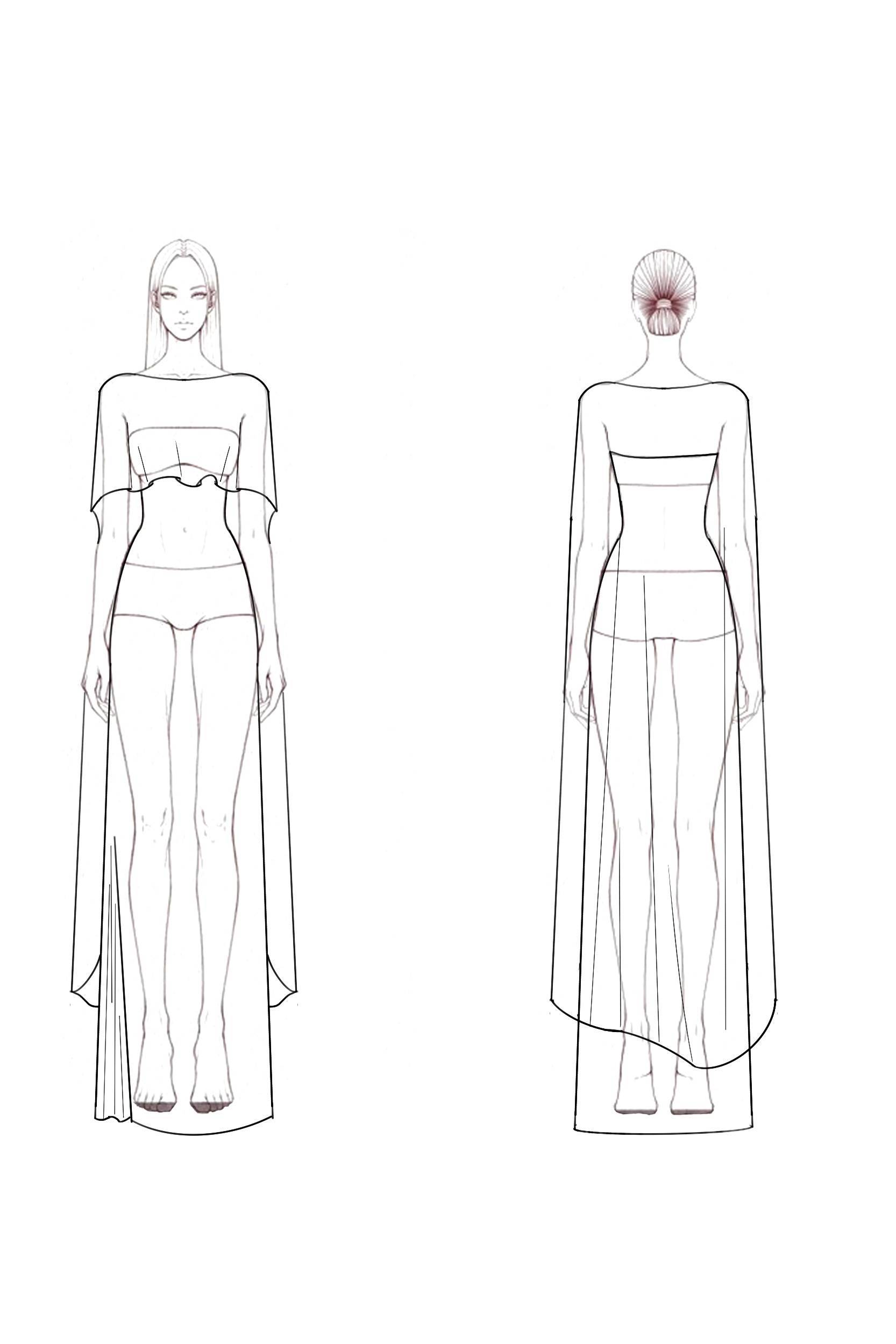 Evening Formal Dress Red Green Boat Neck Cape Floor-Length Gown