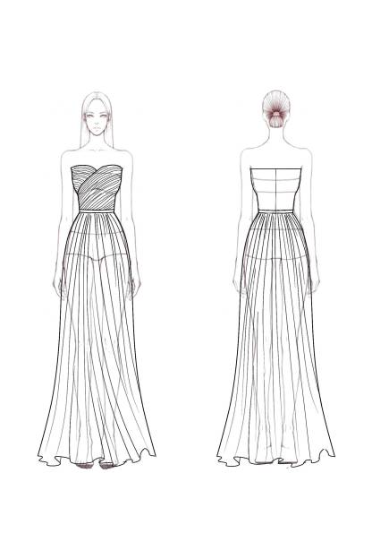 Formal Evening Strapless Dress Rose Chiffon Floor-Length Gown