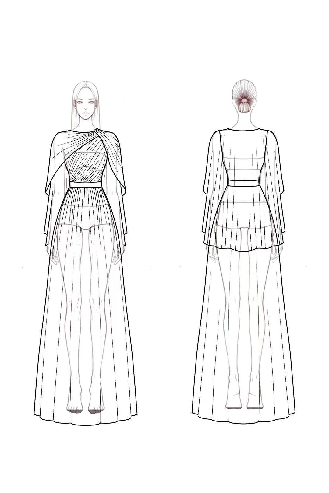 Formal Wedding Guest Dress Grey Blue Cape Mother of the Bride Gown
