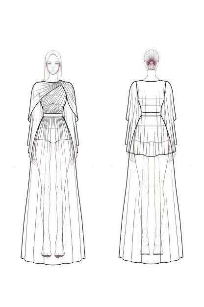 Formal Wedding Guest Dress Grey Blue Cape Mother of the Bride Gown