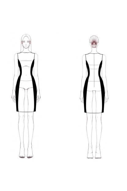 Business Semi-Formal Dress Black White Round Neck Sleeveless Mini Dress
