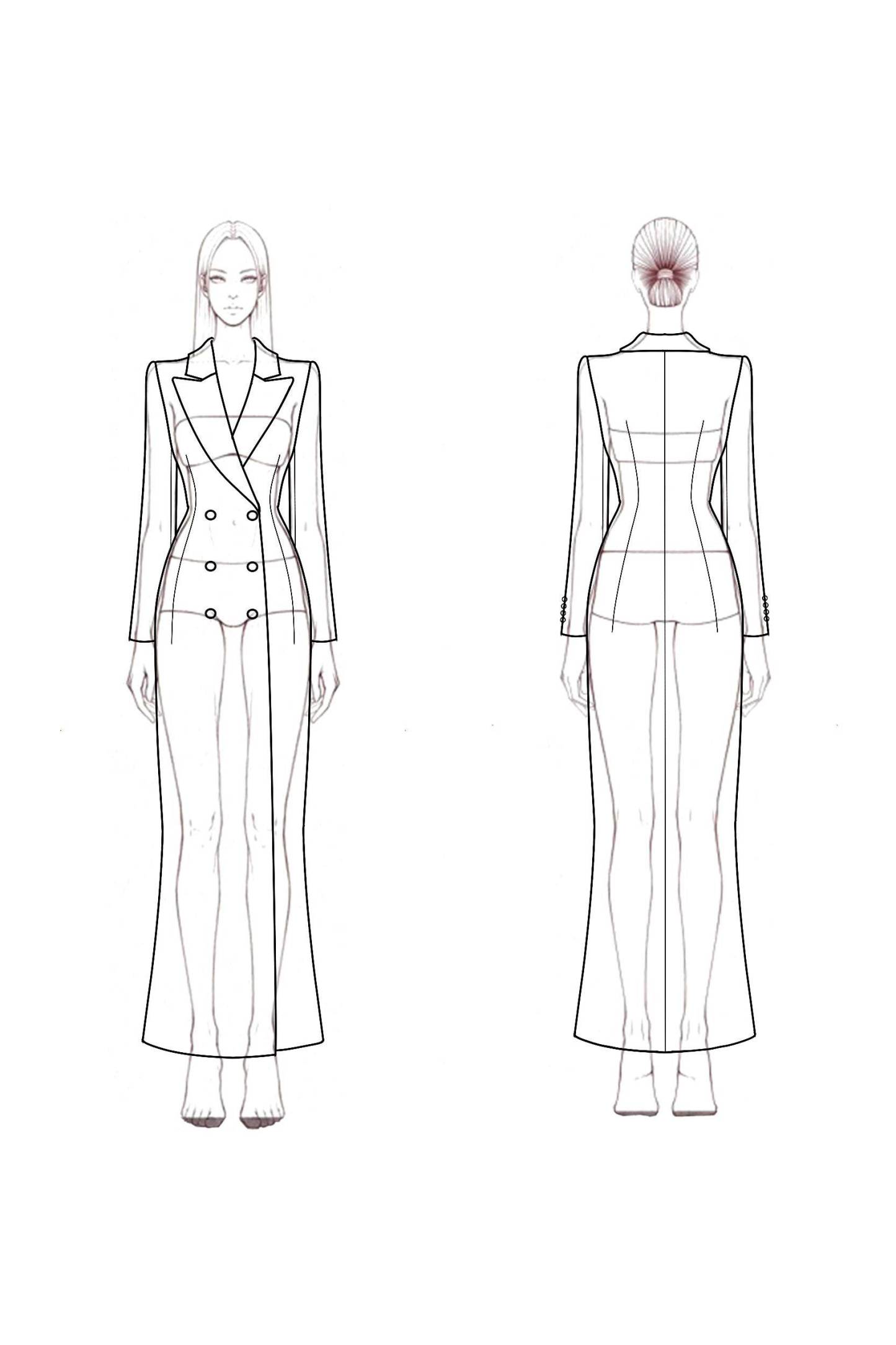 Work Blazer Dress Light Purple Lapel Long Sleeve Button Maxi Dress