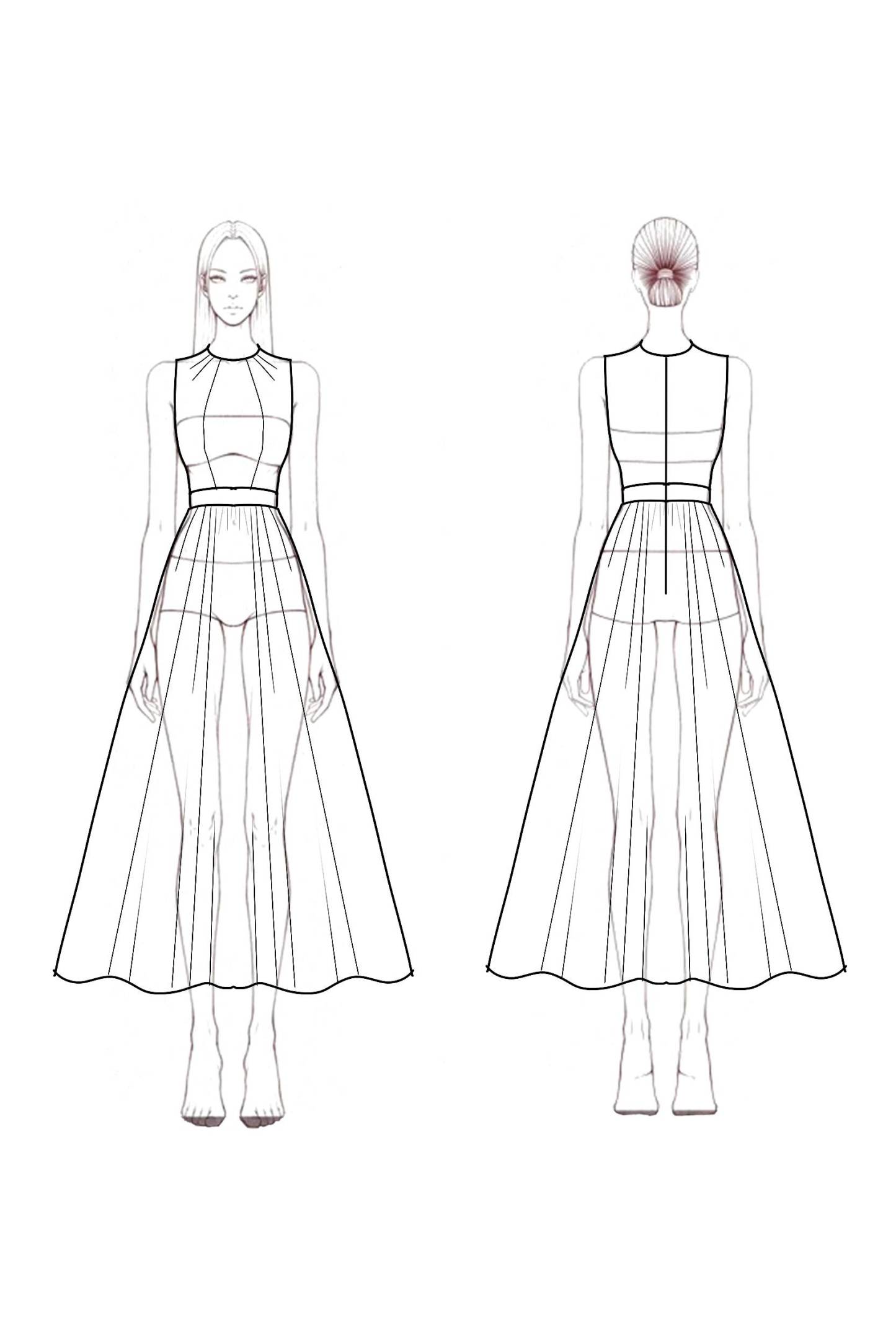 Semi-formal Party Dress White Round Neck Sleeveless A-Line Midi Dress